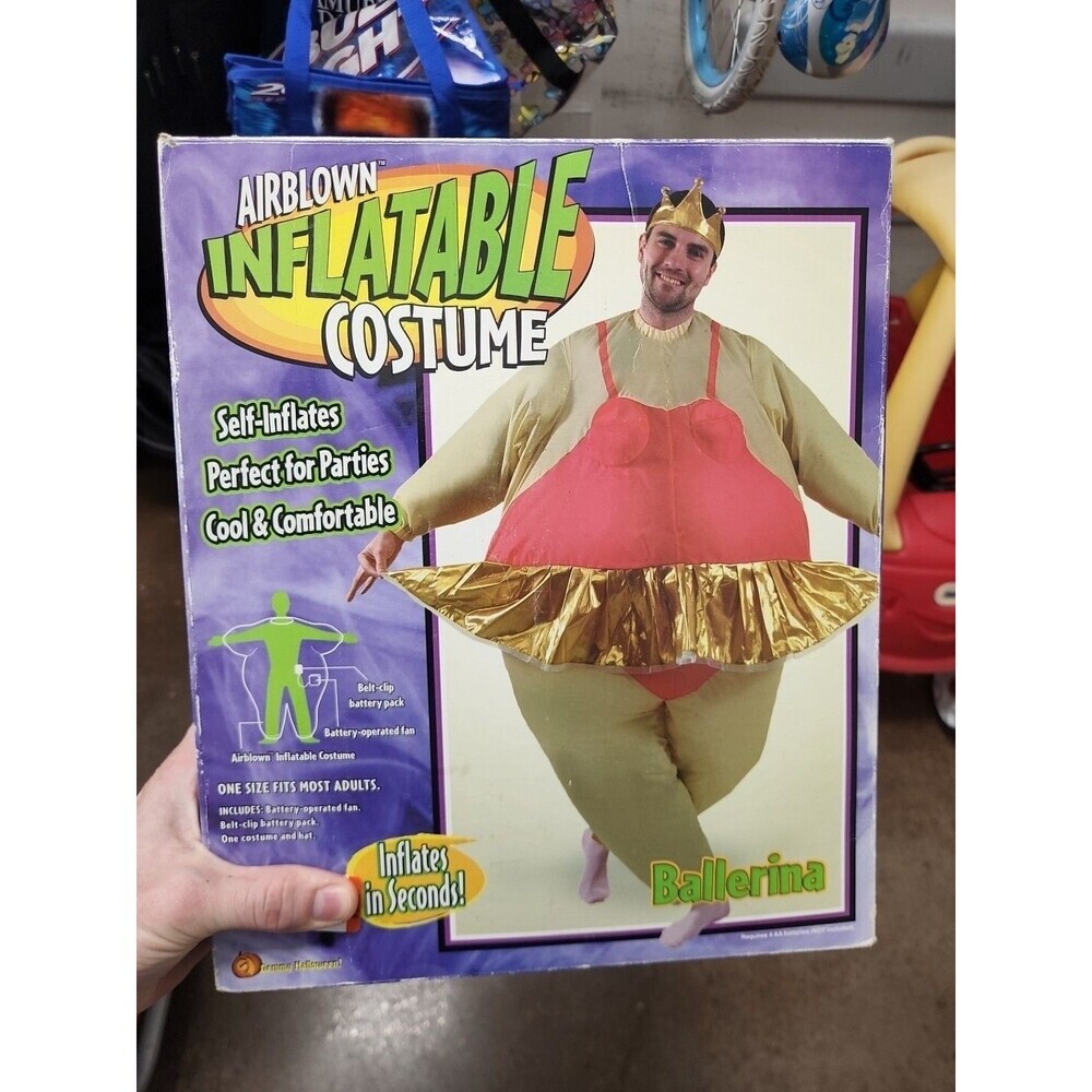 Adult Inflatable Purple Ballerina Costume  One Size Fits Most Inflated In Second